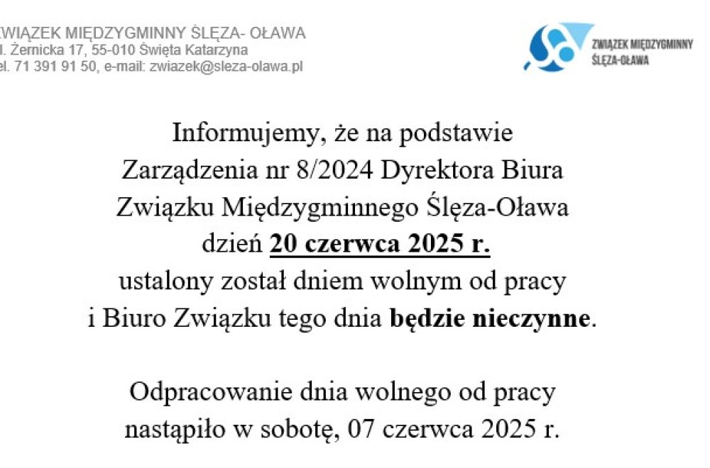 Komunikat 20.06.2025